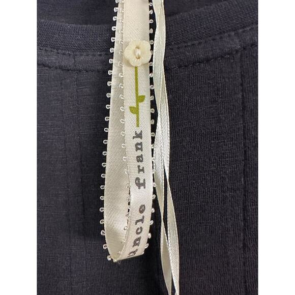 NWT Uncle Frank Medium Tucked Knit Midi Black Dress 100% Cotton Pockets - Picture 4 of 12